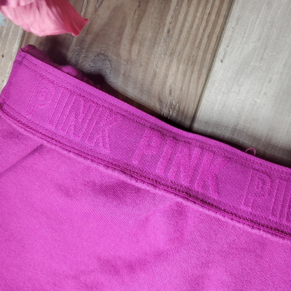 NWT PINK Victoria's Secret Dahlia Magenta Pink Foldover Sweat Shorts Size XL - Picture 13 of 16